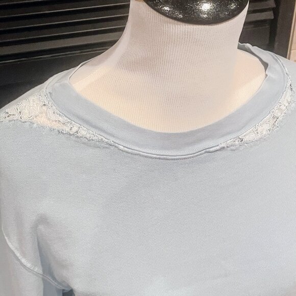 Stateside Lace Light Blue Sweatshirt. L - Picture 1 of 7